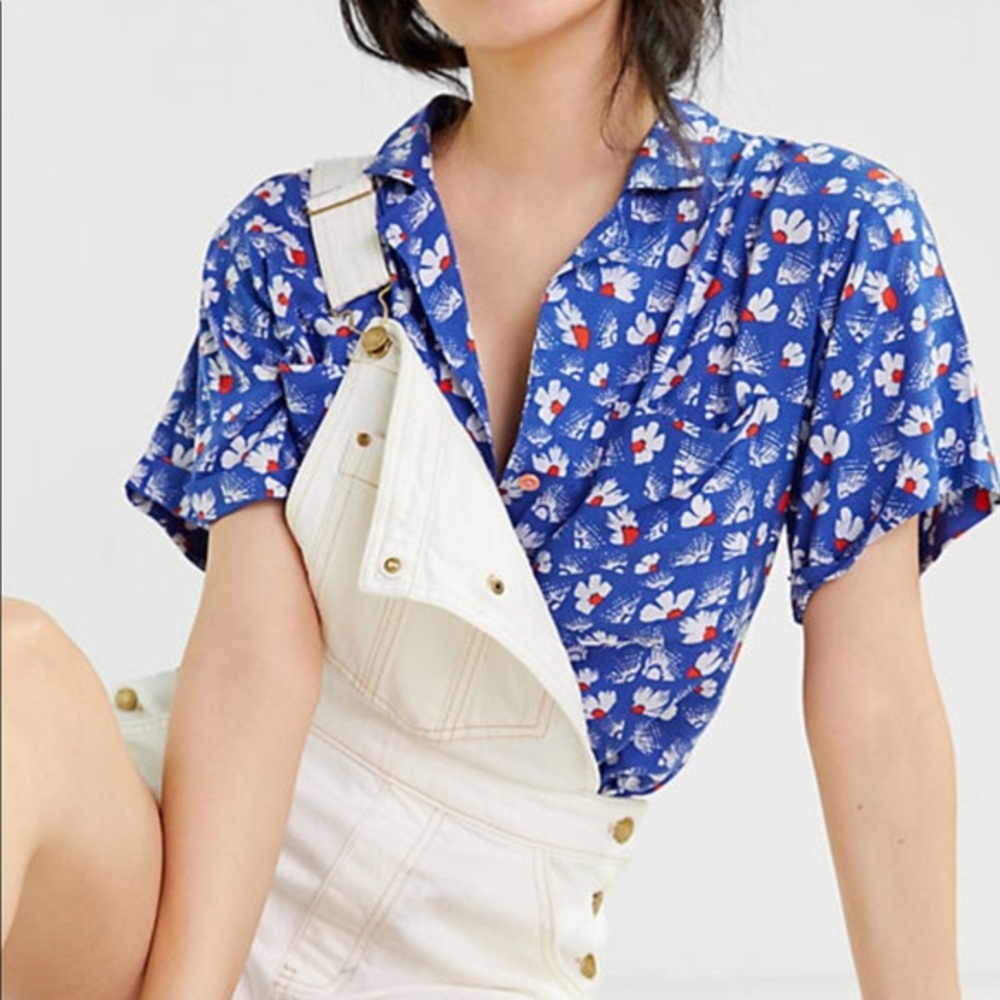 Anthropologie Maeve Bon Voyage Buttondown Shirt